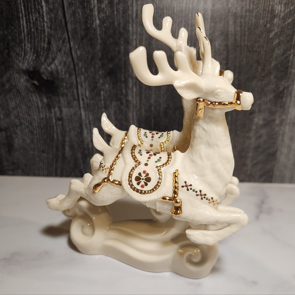 LENOX Dash Away All -Donner And Blitzen  |Lenox Christmas Reindeer| With BOX
